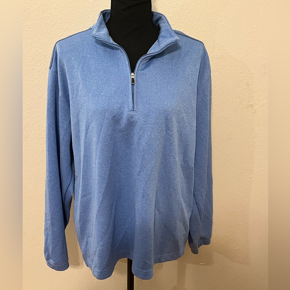 Pebble Beach Men's Light Blue Zip-Up Sweater